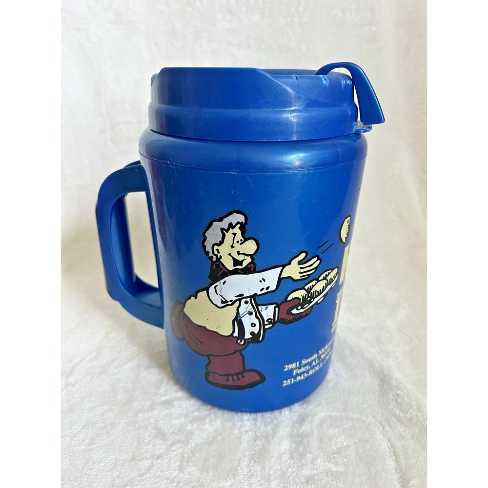 Head's‎ Up Lambert's Cafe Home of Throwed Rolls Blue Jug